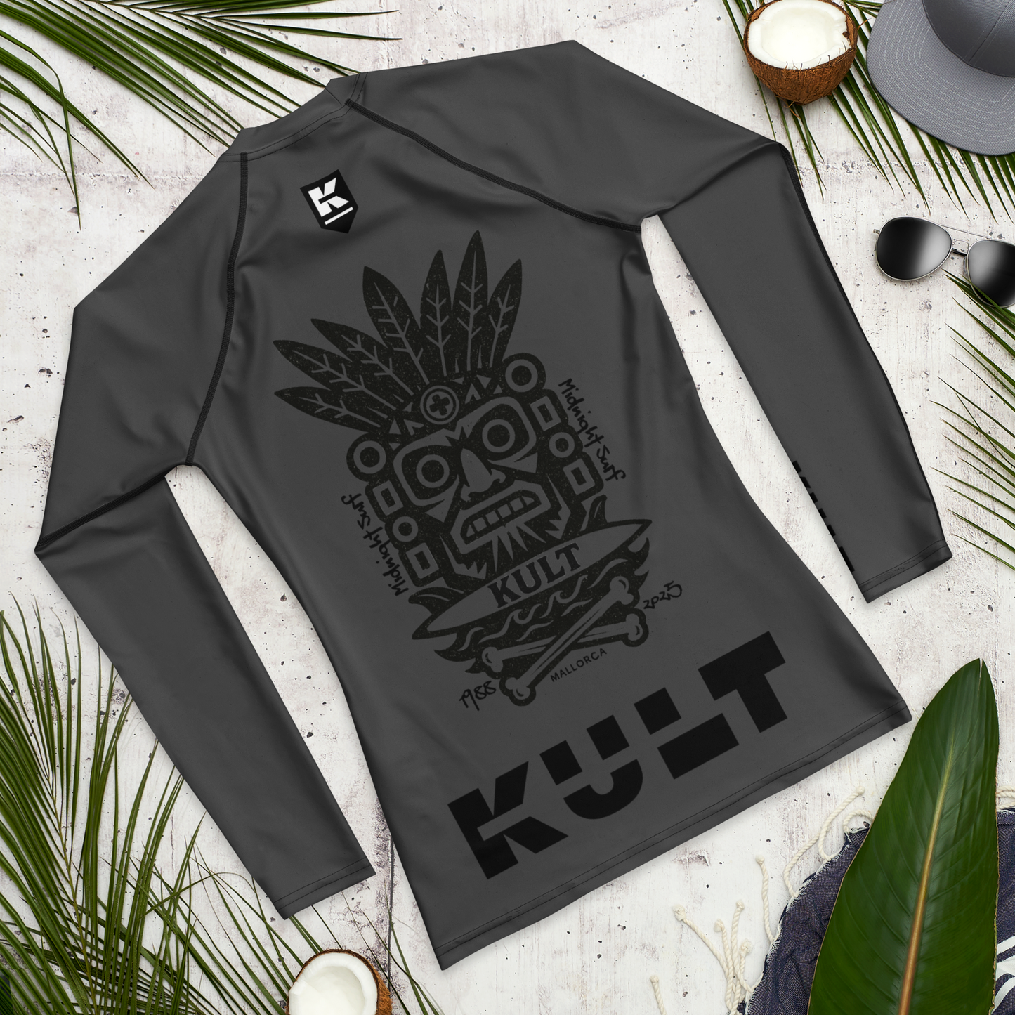 KULT TIKI Premium Men's Rash Guard - MIDNIGHT